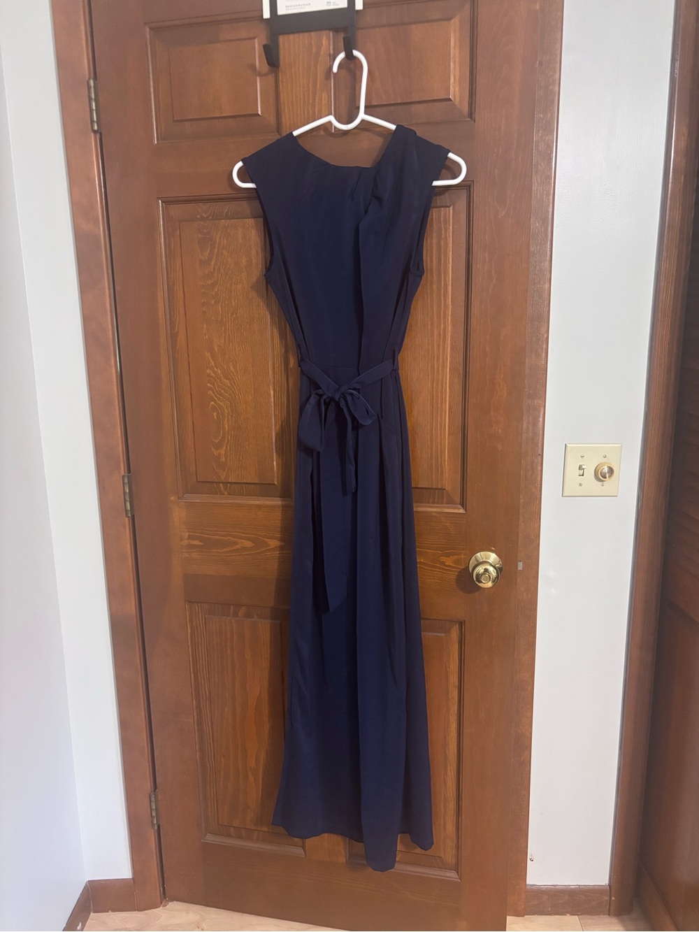 SHEIN Navy Sleeveless Tie-Waist Maxi Dress